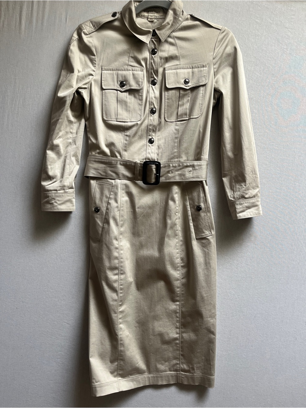 Burberry London Belted Trench Shirt Dress Made In Italy 4